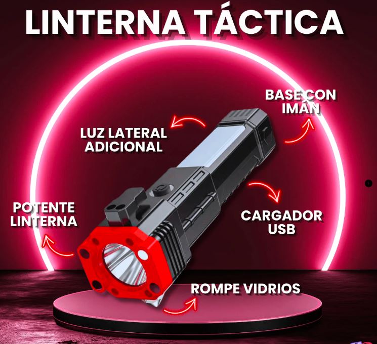 Potente Linterna LED Superbrillante Recargable Multiusos - Todo en Uno