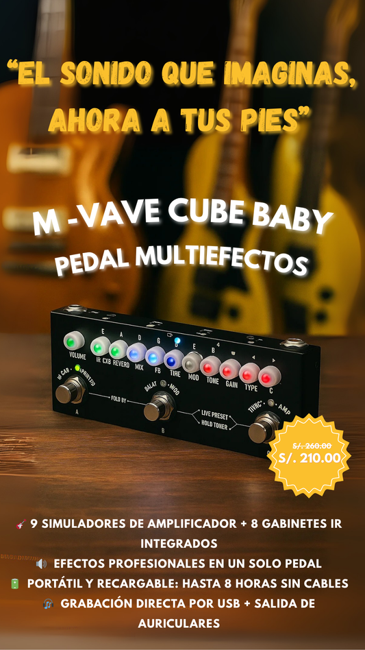 Pedal Multiefectos M-VAVE CUBE BABY