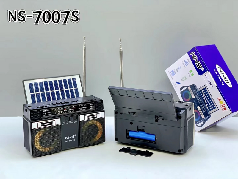 Radio con Panel Solar AM/FM, USB, MP3, TF, LED, Bluetooth!