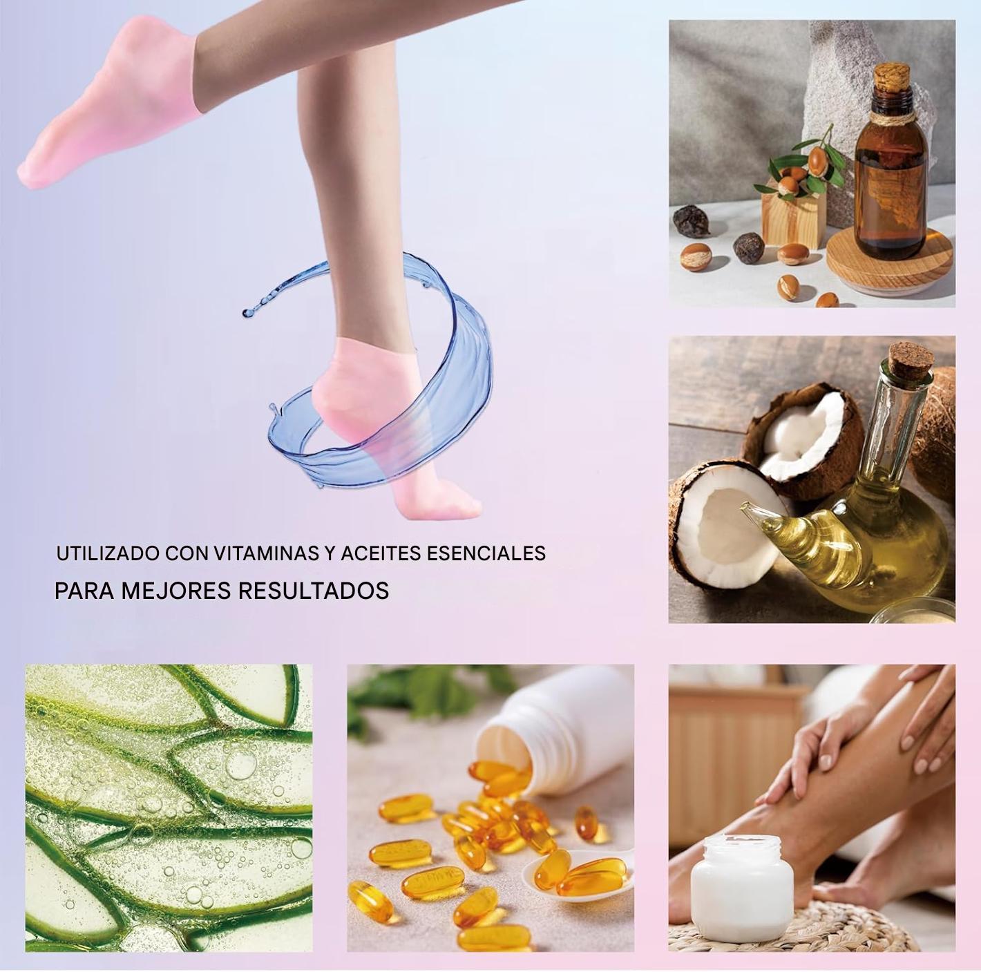 Calcetines Hidratantes de Silicona - Pack de 2 pares