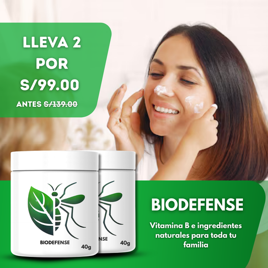 Biodefense: Crema Natural Repelente con Vitamina B - Pack 2 unidades