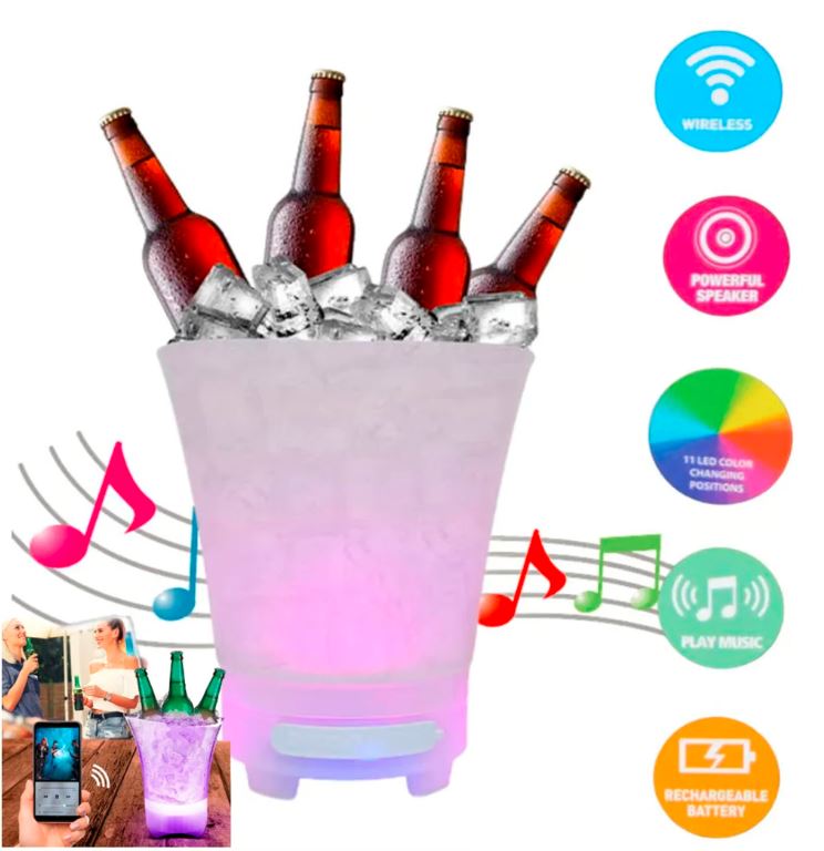 Luminosa Hielera LED Musical con Bluetooth