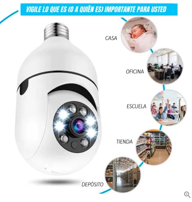 Foco Cámara de Seguridad Giratorio 360°