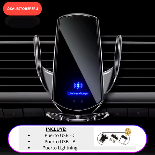 Soporte de Celular con Sensor Automático y Carga Inalámbrica