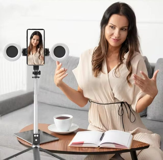 Bastón Selfie Trípode con luces LED y Control Remoto - 1.70m