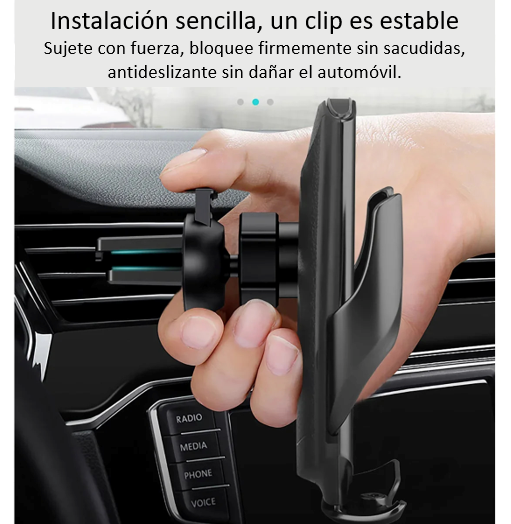 Soporte de Celular con Sensor Automático y Carga Inalámbrica