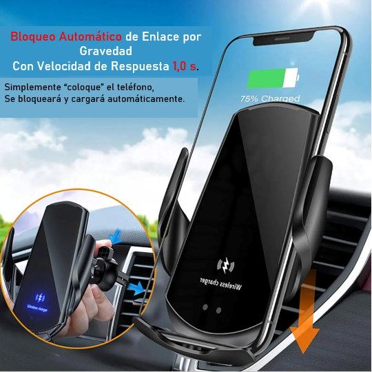 Soporte de Celular con Sensor Automático y Carga Inalámbrica