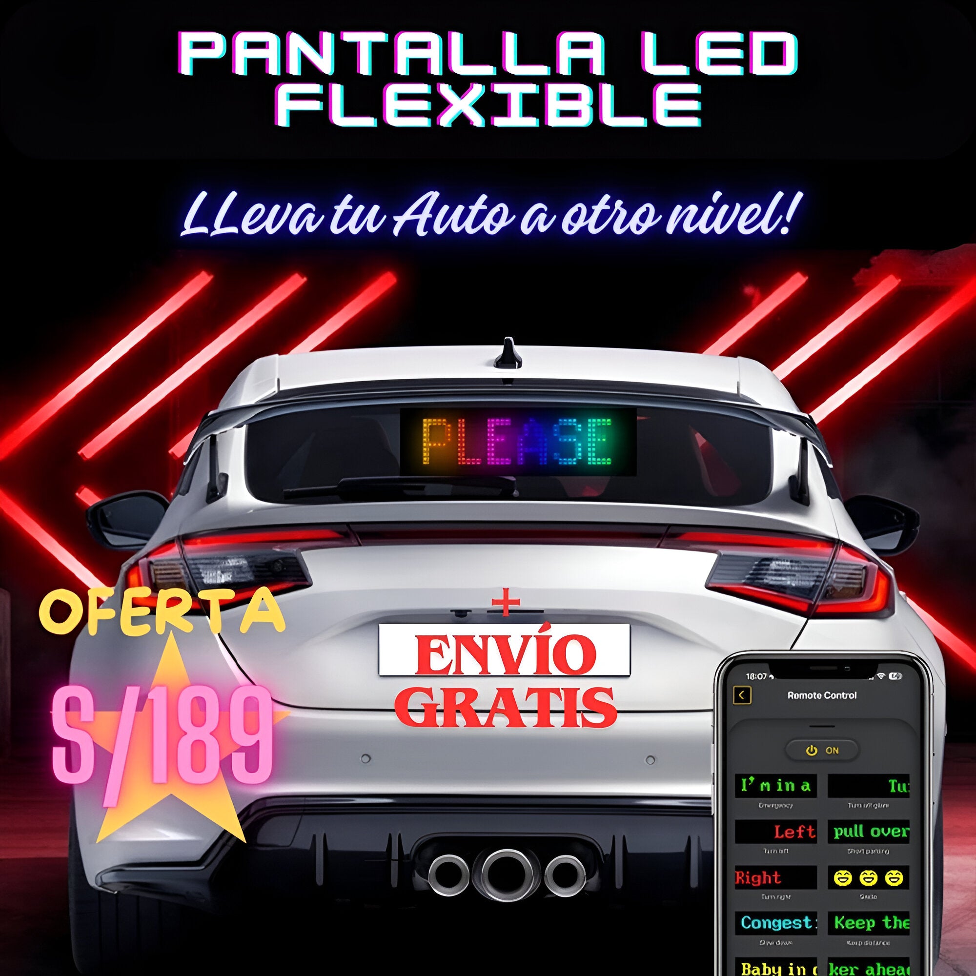 Pantalla LED interactiva para negocio o auto