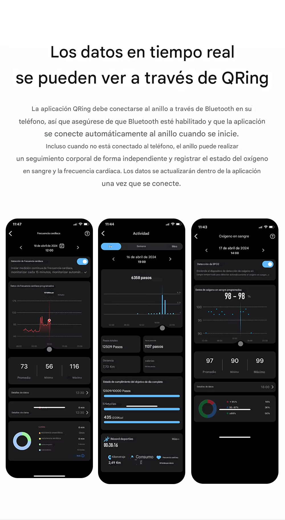 💍 Anillo Inteligente Monitor de Oxígeno, Salud, Sueño, Ritmo Cardíaco